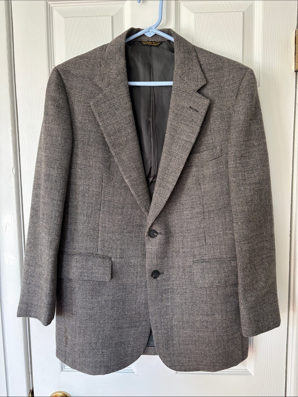 Men's Gray 100% Wool Herringbone Blazer - Classic Tailored Style